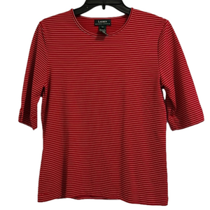 2 for $10 Lauren Ralph Lauren Pinstripe Short Sleeve Top Women’s Size Medium